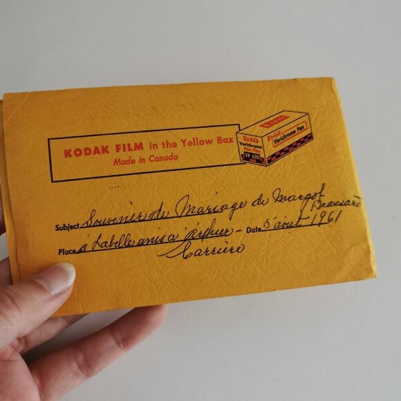 1961 Wedding Photos Kodak Yellow Album Prints Quebec Mariage - Picture 2 of 6
